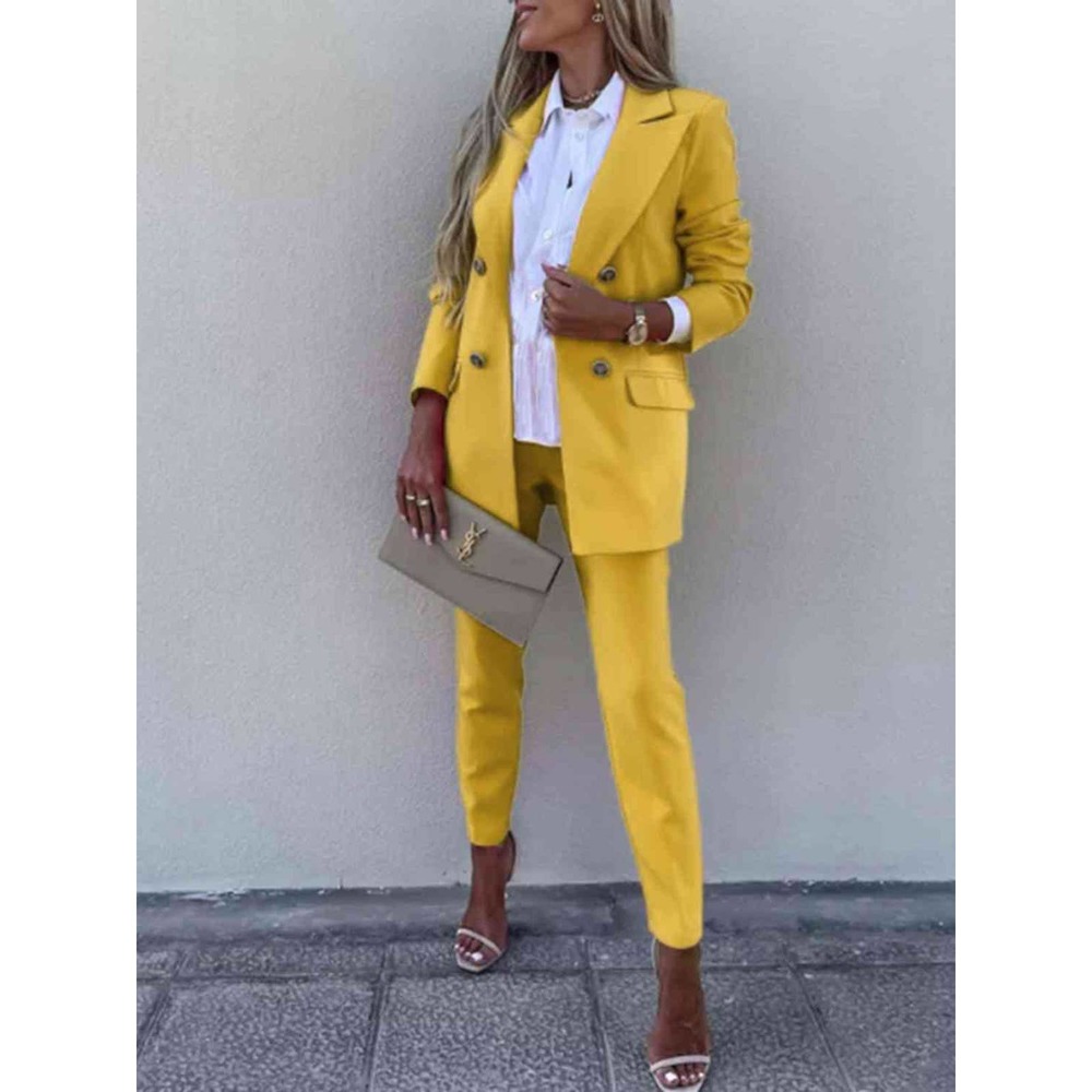2 Pcs Blazer and Pants Suit Set - Picture 6 of 13